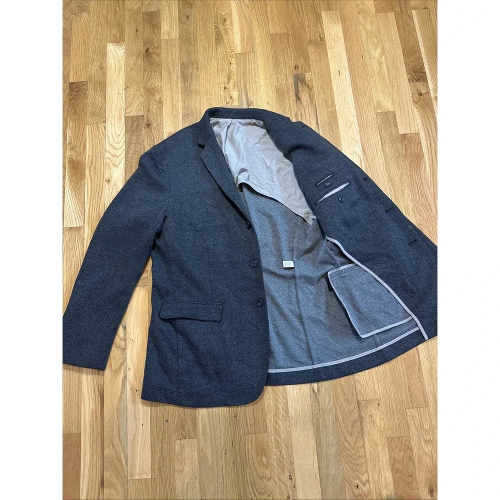 Banana Republic Deconstructed Patch Pocket Herringbone Wool Jacket Size L‎
